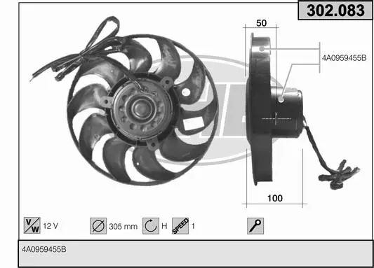 вентилатор, охлаждане на двигателя AHE                 