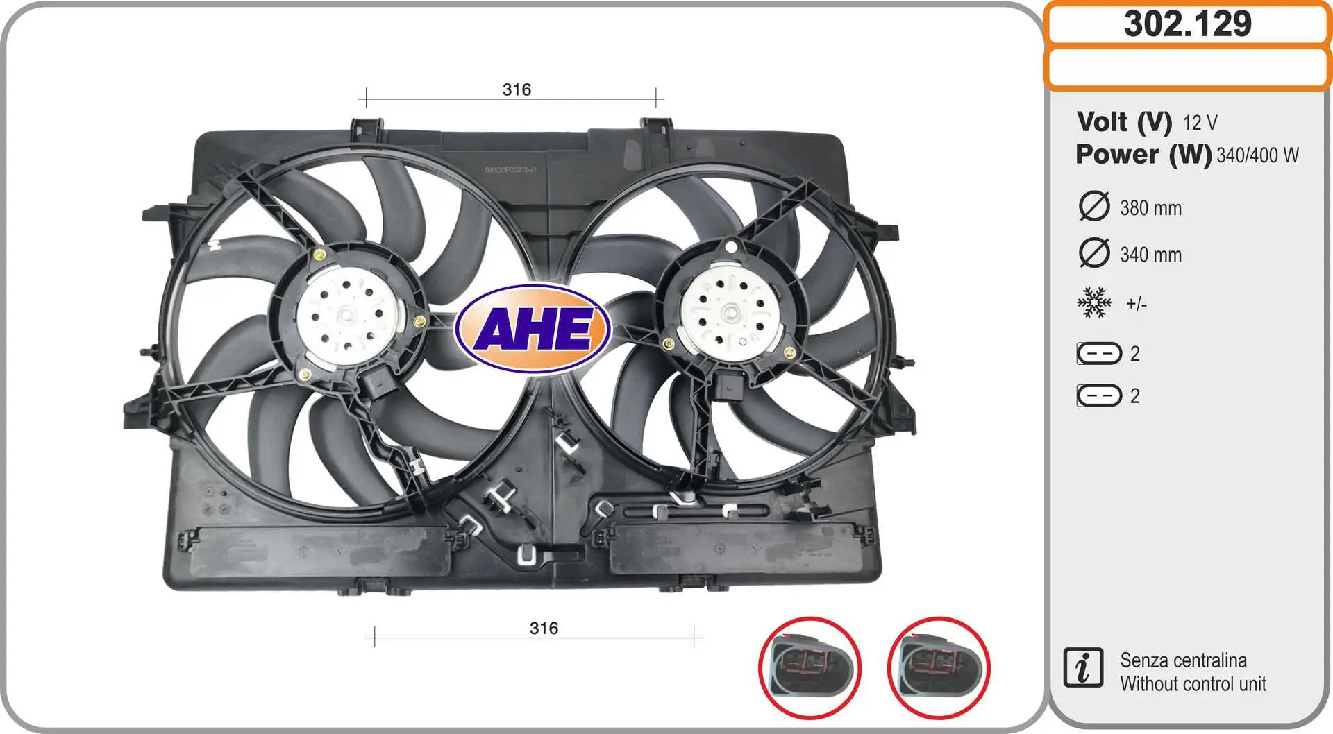 Вентилатор за AUDI A4 (8K2, B8) 2.0 TDI quattro 302.129 AHE                 