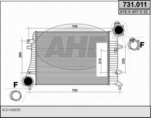 интеркулер (охладител за въздуха на турбината) AHE                 
