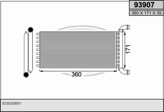 Радиатор за парно за MERCEDES-BENZ SPRINTER 3-t кутия (906) 213 CDI (906.611, 906.613) 93907 AHE                 