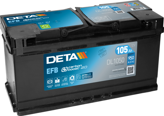 стартов акумулатор DETA                