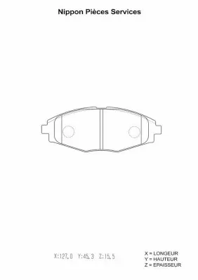 комплект спирачно феродо, дискови спирачки NPS                 