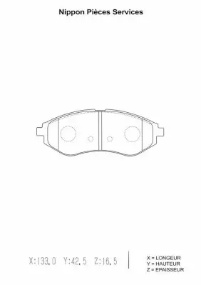 комплект спирачно феродо, дискови спирачки NPS                 