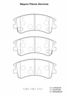 комплект спирачно феродо, дискови спирачки NPS                 