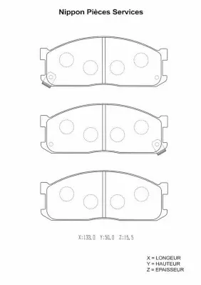 комплект спирачно феродо, дискови спирачки NPS                 