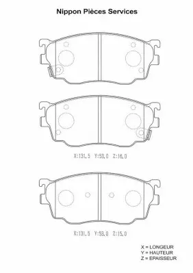 комплект спирачно феродо, дискови спирачки NPS                 