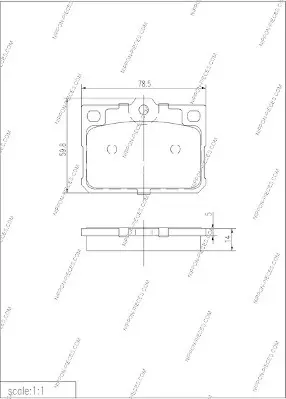 комплект спирачно феродо, дискови спирачки NPS                 
