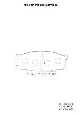 комплект спирачно феродо, дискови спирачки NPS                 