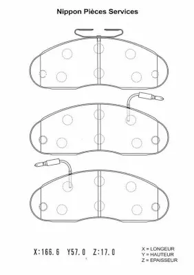 комплект спирачно феродо, дискови спирачки NPS                 