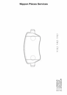 комплект спирачно феродо, дискови спирачки NPS                 