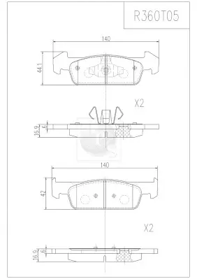 комплект спирачно феродо, дискови спирачки NPS                 
