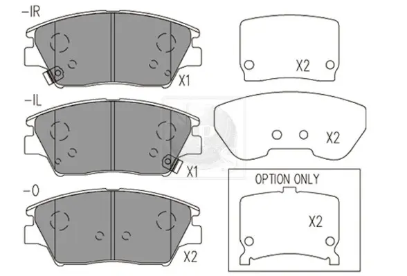 комплект спирачно феродо, дискови спирачки NPS                 