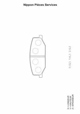 комплект спирачно феродо, дискови спирачки NPS                 