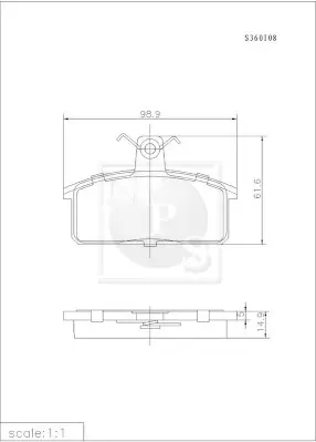 комплект спирачно феродо, дискови спирачки NPS                 