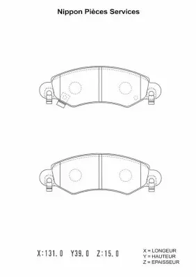 комплект спирачно феродо, дискови спирачки NPS                 