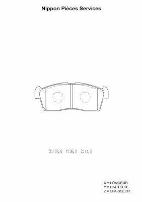 комплект спирачно феродо, дискови спирачки NPS                 