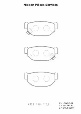 комплект спирачно феродо, дискови спирачки NPS                 