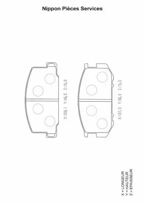 комплект спирачно феродо, дискови спирачки NPS                 