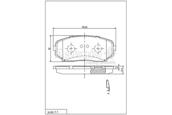 комплект спирачно феродо, дискови спирачки ASHUKI by Palidium  