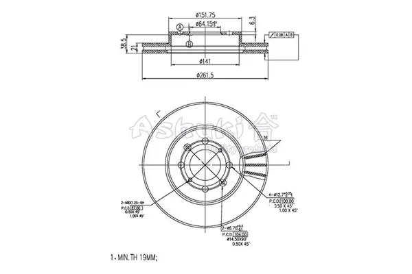 спирачен диск ASHUKI by Palidium  