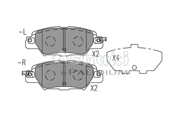комплект спирачно феродо, дискови спирачки ASHUKI by Palidium  