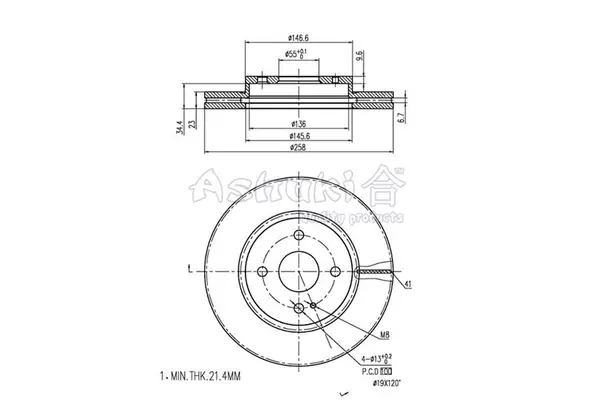 спирачен диск ASHUKI by Palidium  
