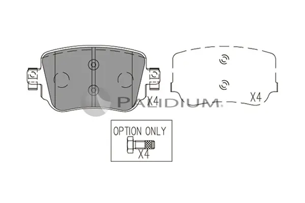 комплект спирачно феродо, дискови спирачки ASHUKI by Palidium  