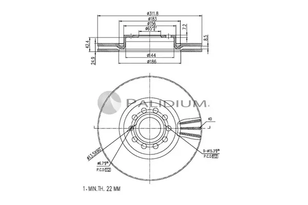 спирачен диск ASHUKI by Palidium  