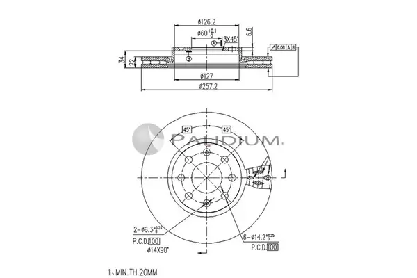 спирачен диск ASHUKI by Palidium  
