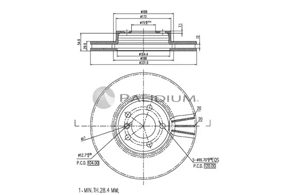спирачен диск ASHUKI by Palidium  