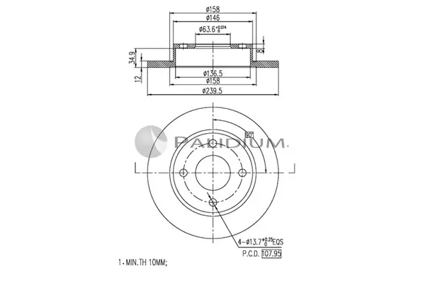 спирачен диск ASHUKI by Palidium  