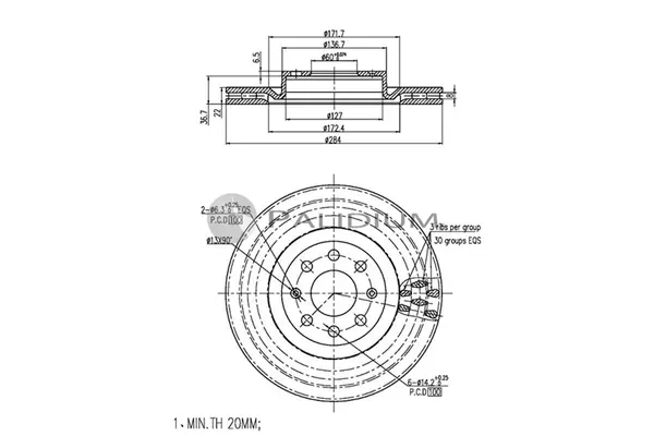 спирачен диск ASHUKI by Palidium  