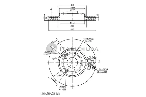 спирачен диск ASHUKI by Palidium  