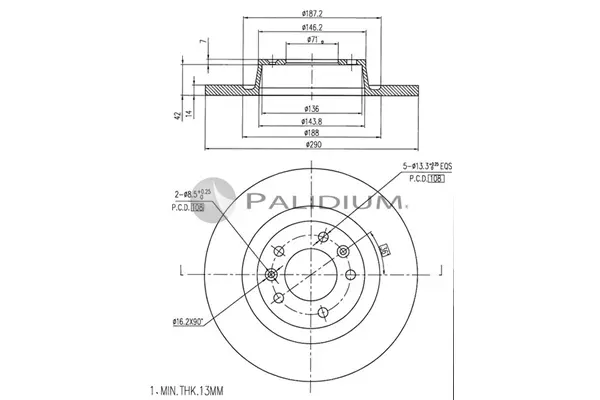 спирачен диск ASHUKI by Palidium  
