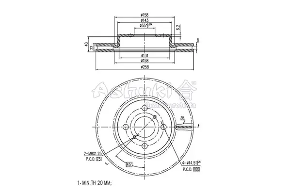 спирачен диск ASHUKI by Palidium  