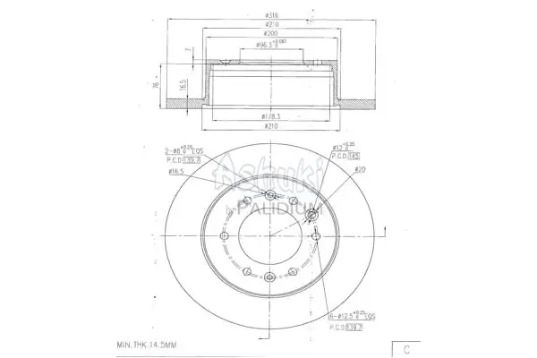 спирачен диск ASHUKI by Palidium  