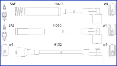 комплект запалителеи кабели HITACHI             