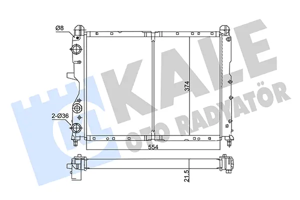 радиатор, охлаждане на двигателя KALE OTO RADYATOR   