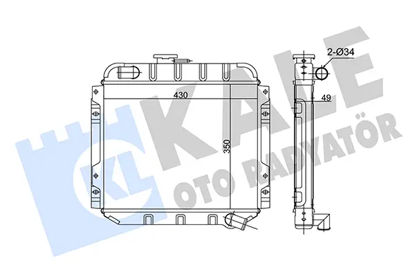 радиатор, охлаждане на двигателя KALE OTO RADYATOR   