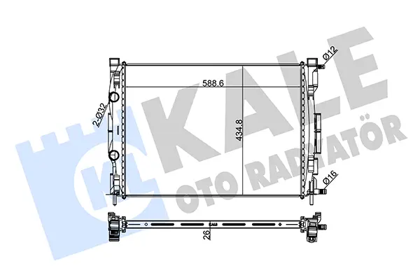 радиатор, охлаждане на двигателя KALE OTO RADYATOR   