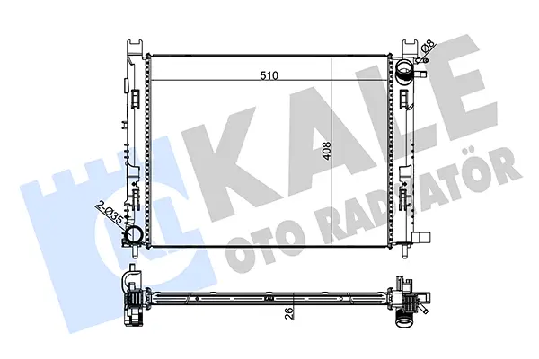 радиатор, охлаждане на двигателя KALE OTO RADYATOR   