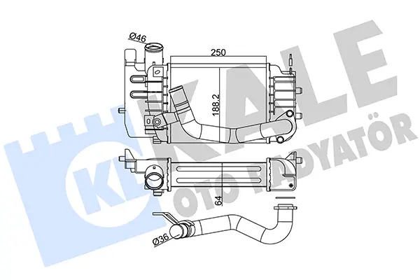 интеркулер (охладител за въздуха на турбината) KALE OTO RADYATOR   