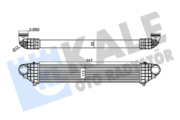 интеркулер (охладител за въздуха на турбината) KALE OTO RADYATOR   
