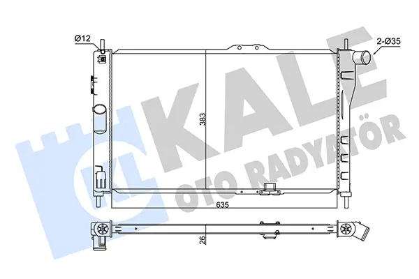 радиатор, охлаждане на двигателя KALE OTO RADYATOR   