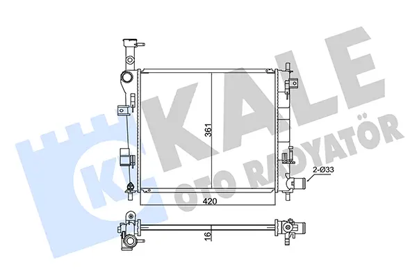 радиатор, охлаждане на двигателя KALE OTO RADYATOR   