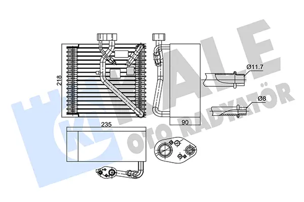 изпарител, климатична система KALE OTO RADYATOR   