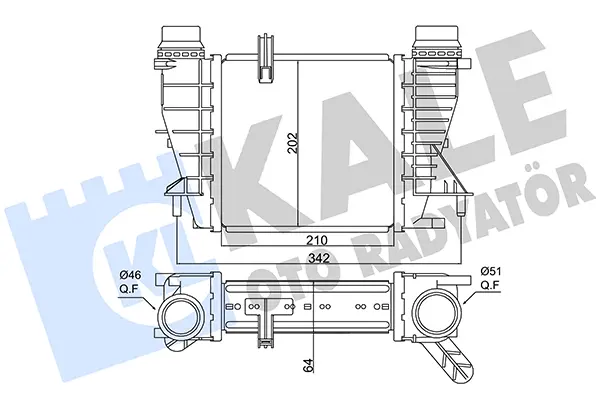интеркулер (охладител за въздуха на турбината) KALE OTO RADYATOR   