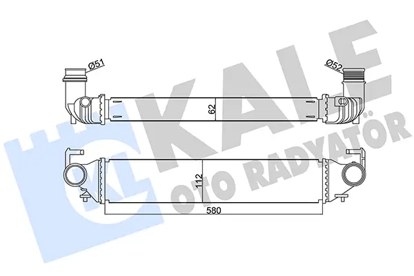 интеркулер (охладител за въздуха на турбината) KALE OTO RADYATOR   