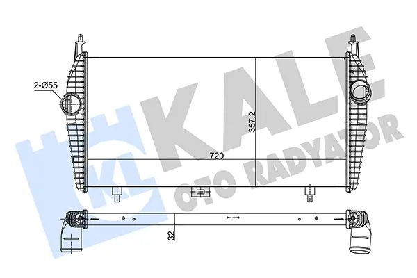 интеркулер (охладител за въздуха на турбината) KALE OTO RADYATOR   