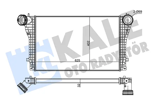 интеркулер (охладител за въздуха на турбината) KALE OTO RADYATOR   
